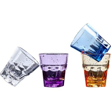 Lot de 4 verres à boire en acrylique pour la maison, le restaurant, le camping, coloré, 210 ml, tasse à eau empilable en acryliq