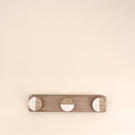 Porte manteau 3 têtes en bois 34cm