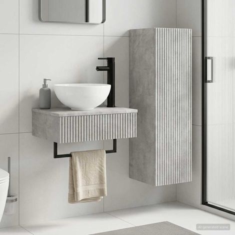 vidaXL Bathroom Furniture Set 2 pcs Concrete Grey 33 x 34.5 x 100 cm (1/5)