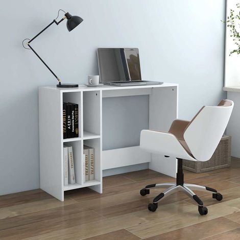 vidaXL Escritorio notebook madera contrachapada blanco 102,5x35x75 cm (1/5)