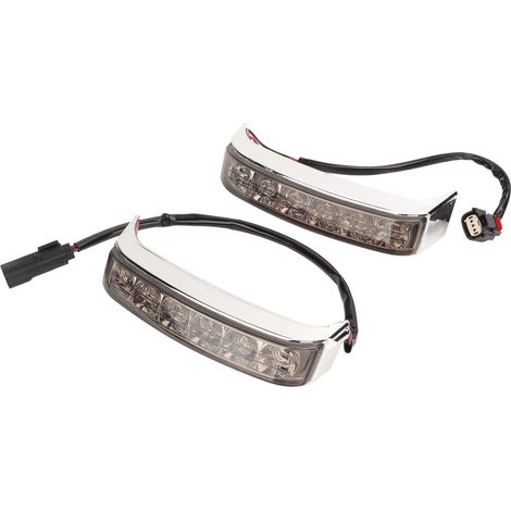 2 Feux De Sacoche Moto LED Gauche Droite Stop Lampe De Frein Remplacement Ultra Limited FLHTK Coque Chromée Verre Noir (1/5)