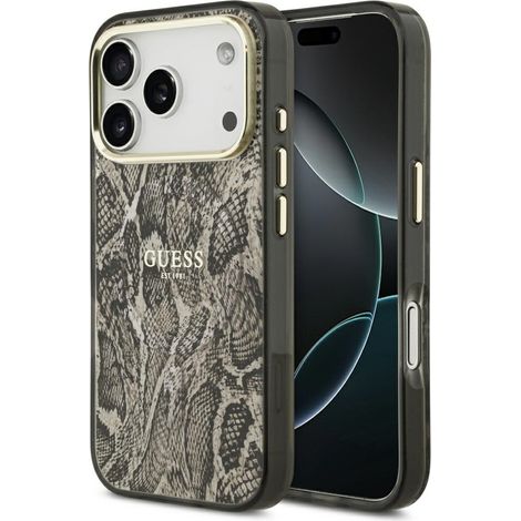 Funda MagSafe Guess con estampado de pitón para iPhone 17 Pro, color marrón. (1/5)