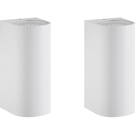 Set di 2 lampade LED da esterno 21 cm in metallo e alluminio bianco Lazaro (1/5)