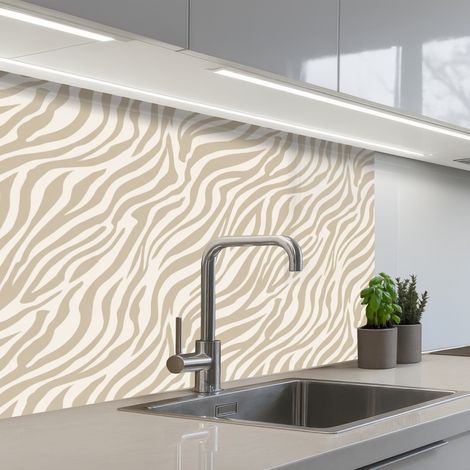 Kitchen Splashback Zebra - Pattern - Beige 80x60 cm