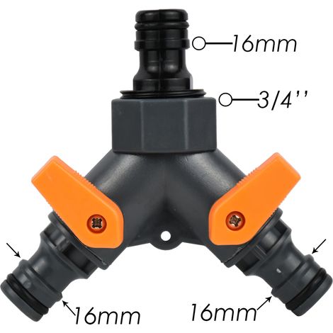 Raccord en Y 16 mm pour tuyau d'arrosage, rallonge, coupleur, 25-20-16 mm, système d'irrigation (1/5)