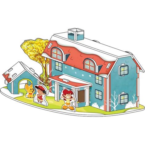 Maison En Carton Pour Décoration De Noël - Kit De Maison 3D À Monter Soi-Même - Pour Adultes Et Enfants - 1 Pièce (1/5)