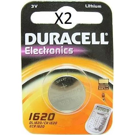 Pile bouton duracell cr1620 argent 3 volts 61 mAh