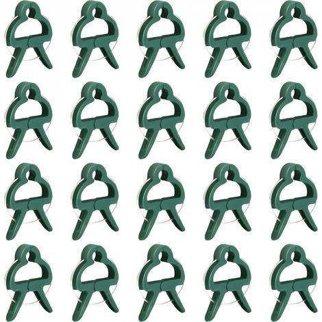 Lot de 20 clips d'attache pour plantes, supports, tuteurs, pince pour arbustes, potagers - Grande taille - Linxor