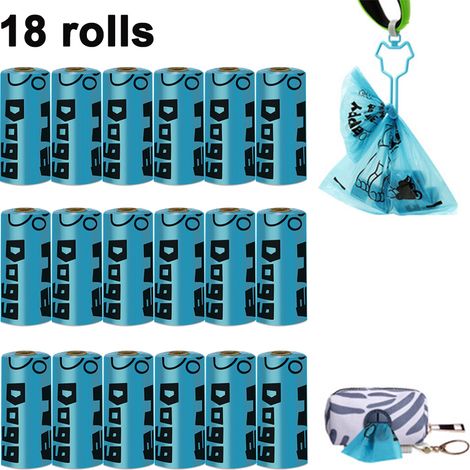 Distributeur de sacs à déjections canines, attache-sac à laisse pour sacs à déjections canines avec 270 sacs et 1 support inclus, accessoire pour animaux de compagnie idéal pour les promenades, la cou