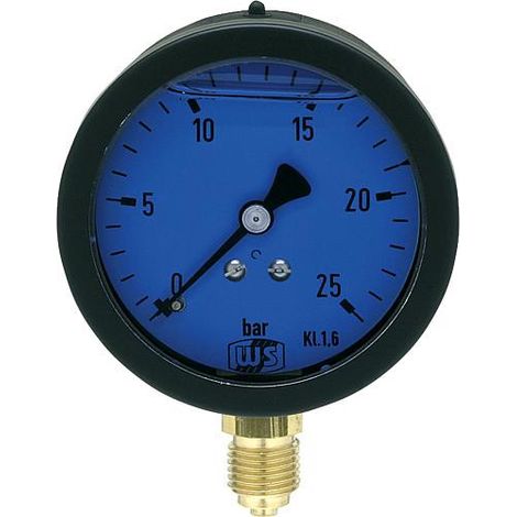 Manometre reducteur de pression hydraulique avec amorti glycerinq 0-25 bar 63 mm 1/4" dessous"