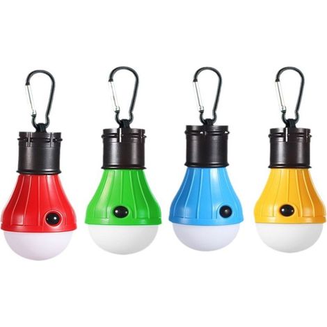 Lot de 4 lampes de camping pour tentes, lanterne LED portable à piles avec 3 modes d'éclairage, lampe suspendue d'extérieur. (1/5)