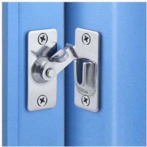 Door latch, 90-degree sliding door latch, stainless steel, folding safety corner sliding door clasp (1/4)