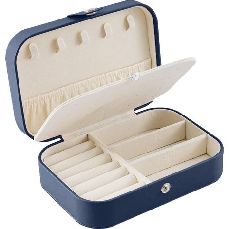 1 Boîte à bijoux, cuir, double compartiment, velours, voyage, femme (1/5)