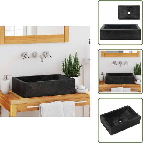 Lavabo per bagno - vidaXL Lavello 45x30x12 cm Marmo Lucido Nero - Lavabo per toilette