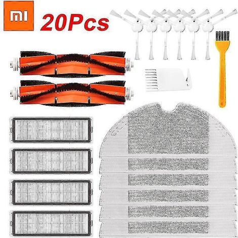 Kit de remplacement de 20 filtres HEPA, brosses principales et lingettes pour aspirateur robot Xiaomi Mijia 1c / Stytj01zhm (accessoires inclus) (1/5)
