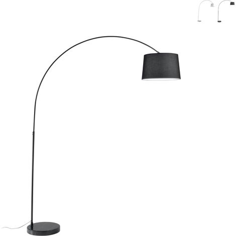 Bogenlampe aus Metall mit Marmorsockel und Stoffschirm Dream - Schwarz (1/2)