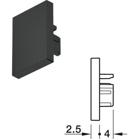 TAPPO TERMINALE PER PROFILO LED HAFELE LOOX5 2103 COLORE NERO OPACO 833.95.781