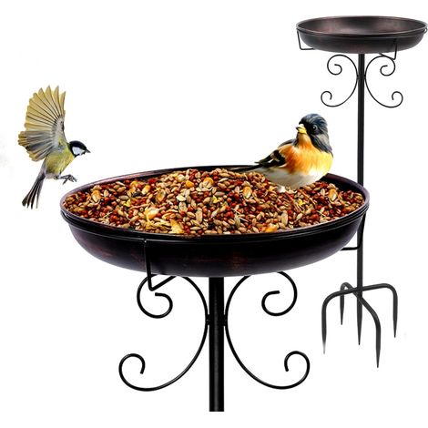 1 Bain D'oiseaux,Métal Vintage,Base 5 Branches,Piquet Jardin,Patio,Cour (1/5)