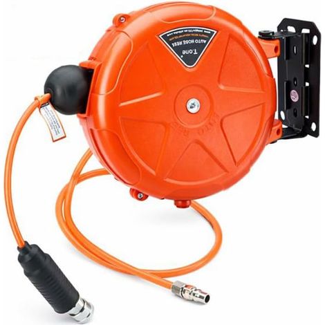 Enrouleur mural automatique de tuyau d'air (8 mm) avec guide-tuyau pour nettoyeurs haute pression, clés pneumatiques, entretien de machines-outils... (1/5)