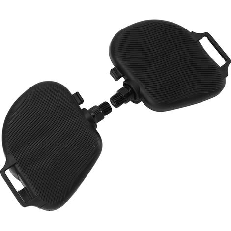 Paire de pédales antidérapantes pour vélo d'exercice, motif rayures, sangle réglable, filetage 9/16", compatible vélo stationnaire portable. (1/5)