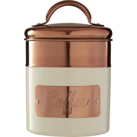 Premier Housewares Prescott Cream / Copper Coffee Canister (1/5)