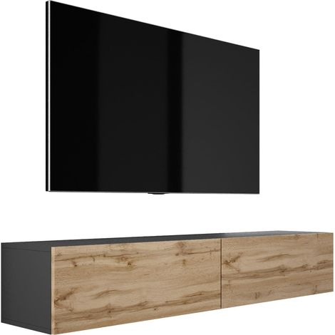 Mobile TV sospeso : Rovere Wotan / Nero Opaco, 170 x 34 x 32 cm (1/5)