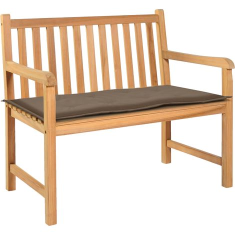 Cuscino per panca da giardino 100% poliestere impermeabile tortora 100 x 50 x 3 cm DEC021749