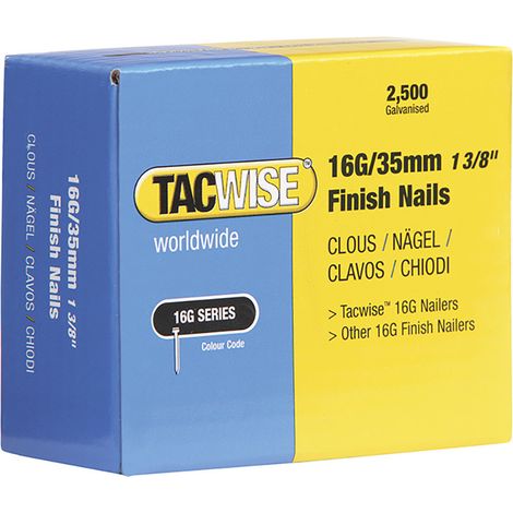16 Gauge Straight Finish Nails 38Mm Pack 2500