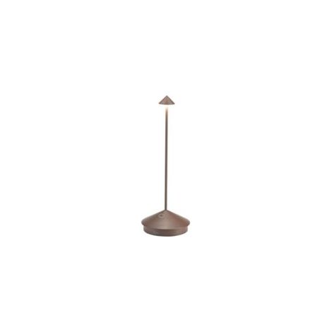Wiederaufladbare und kabellose Tischleuchte mit Touch-Steuerung, geeignet für Wohnzimmer und Außenbereich, dimmbar, 2700 K, Höhe 29 cm, Farbe: Corten – Crezuo