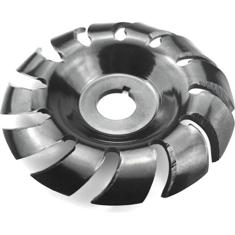 Disco de acero al manganeso para tallar madera, 90 mm, 12 dientes, orificio de 16 mm, para amoladora angular de 100/115 mm, uso eléctrico.
