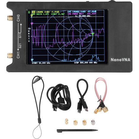 Analyseur de réseau vectoriel LCD 4 pouces, analyseur d'antenne ondes courtes USB 50 kHz–1,5 GHz, batterie intégrée (1/5)