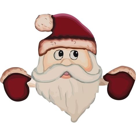 Décoration de clôture de Noël Père Noël Bonhomme de neige pour jardin pelouse (lot de 1 panneau décoratif) Père Noël 5 1 (1/4)