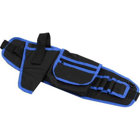 56 x 16 cm Multifunktionale Gürteltasche für Gartengeräte, Elektrikerwerkzeug-Organizer mit mehreren Fächern, Schwarz + Blau (1/5)
