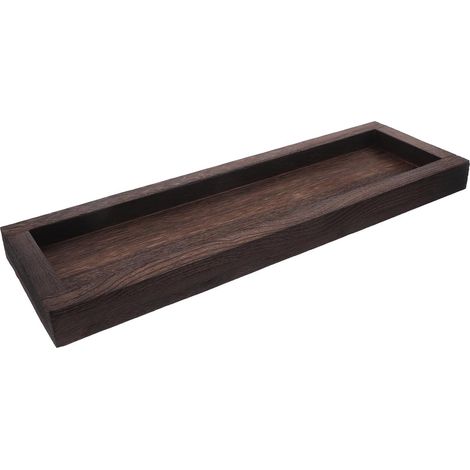 Plateau à Bougies Long et Étroit en Bois Massif Plateau Décoratif Rustique Ovale pour Plan de Travail Organiseur Multifonction pour Salle de Bain et Centre de Table Support'-'- (1/5)