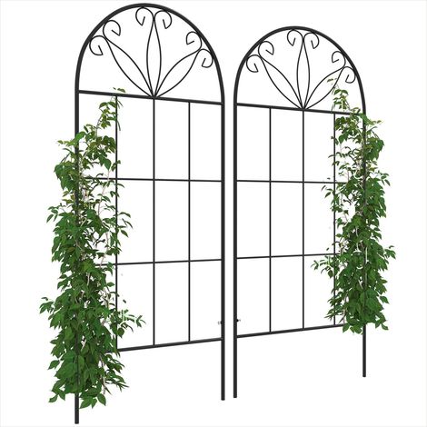 Arche de jardin Lot de 2 en acier 51 x 120 cm pour plantes Métal (1/5)