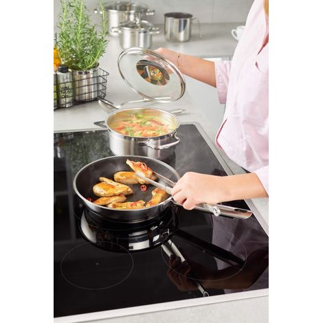 Rösle Elegance Padella Universale, con Rivestimento Antiaderente Proplex, 20 cm, Acciaio Inox 18/10, Adatta Al Piano Cottura a Induzione e Alla Lavastoviglie (1/2)