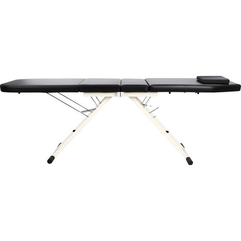 Table de massage, design ergonomique, fonction pliable, noir (1/2)
