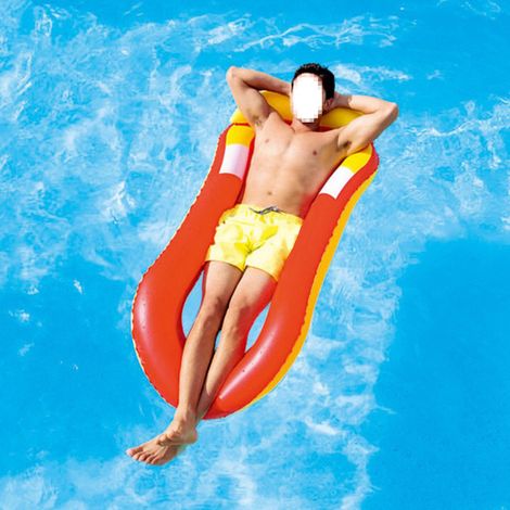 Matelas gonflable individuel pour piscine, chaise longue flottante, jouet aquatique pour hommes et femmes, rouge (1/5)