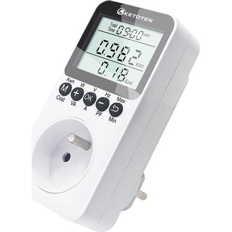 Compteurs D'énergie Wattmètre Prise, Numérique Consommation D'énergie Mètre 3680W Compteur Electrique avec écran LCD Mesure Consommation Electrique Compteur de Consommation (1/5)