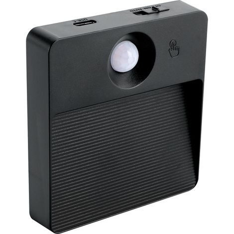 Lampe sous meuble carrée noire LED 1 W CCT avec détecteur PIR USB-C LUIS Struhm (1/2)