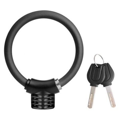 Cavo antifurto in acciaio per biciclette, con chiave, alta sicurezza, cavo in acciaio da 12 mm, adatto per bici da strada e scooter. (1/5)