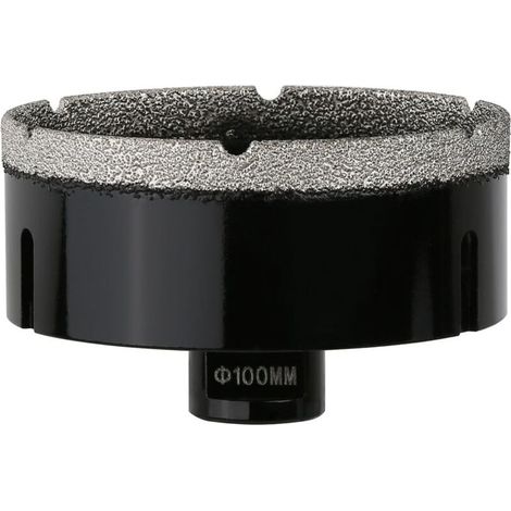 Carotteuse diamantée sèche de 100 mm, raccord fileté M14, scie cloche soudée sous vide pour maçonnerie, perforateur creux pour carrelage, marbre, granit, porcelaine, béton et pierre de quartz (1/5)