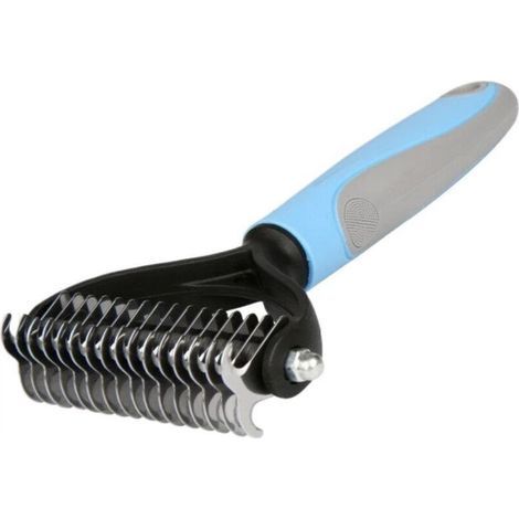 Brosse de nettoyage autonettoyante pour chats et chiens, brosse anti-mousse double face, brosse pour chiens et chiots, râteau anti-mousse pour animaux de compagnie, accessoires (1/4)