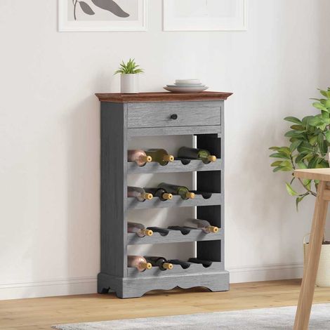 vidaXL Casier à bouteilles bois d'acajou massif 55x23x85 cm (1/5)