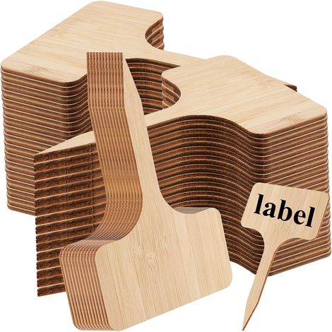 Lot de 100 étiquettes de jardin en bambou étiquettes de plantes en bambou étiquettes de plantes en bois de T panneaux bois bambou d (1/5)