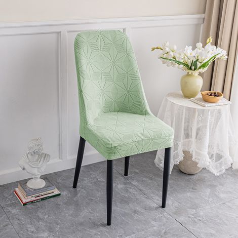 Housses de chaise extensibles à dossier incurvé, housse extensible pour fauteuil à oreilles, housses amovibles pour chaises de salle à manger (cuisine, bureau et salon), vert, lot de 2 (1/5)