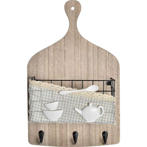 DKD Home Decor Porte-manteau Bois Métal Marron Noir Vert (1/3)