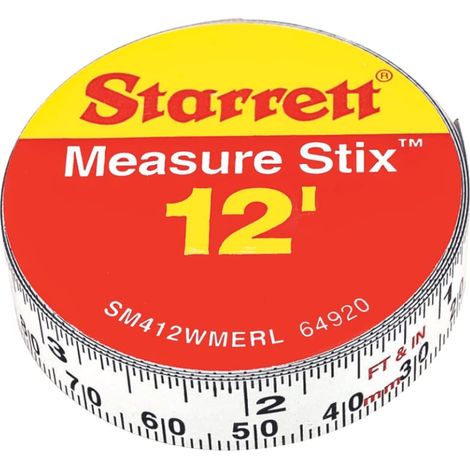 Starrett Metro a nastro Stix 4M - SM412WMERL Misura imperiale e metrica in acciaio di precisione - Miglioramento della casa Lettura da destra a sinistra Nastro di lunga durata (1/4)