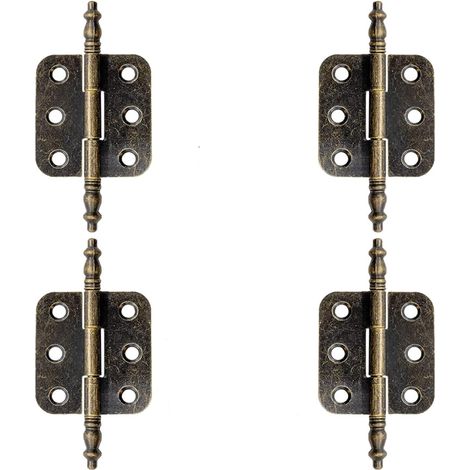 Sollbry 4 PCS Charnière Laiton Antique Charnière Plate Vintage 70 35mm Charniere Porte Placard Vintage Charnières Pliantes en Bronze Charnière Meuble Ancien pour Boite à Bijoux, Armoire (1/5)
