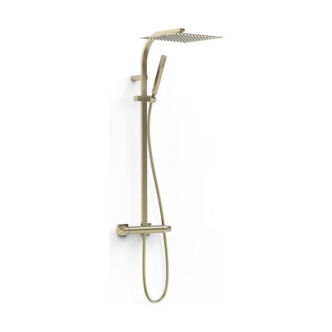 Ensemble de robinet thermostatique mural 2 voies pour douche Over-wall Cava doré - TRES 19039305CA